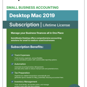 QuickBooks Desktop Mac 2019 | Lifetime License | No Subscription | 1-User |