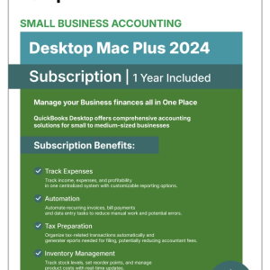 QuickBooks Desktop Mac Plus 2024 – 1 Year Subscription